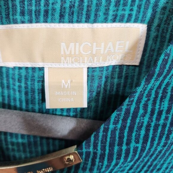 MICHAEL Michael Kors Asymmetric Hem Blouse in Teal - Size medium - Picture 5 of 6